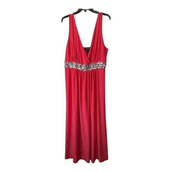 SJP by Sarah Jessica Parker A-Line Maxi Dress/Gown Women Size 1X Coral Sleeveles - Picture 1 of 8